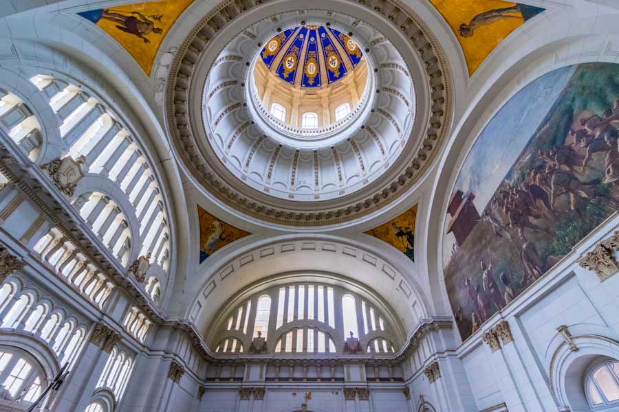 interior of old majectic building with painted ceiling